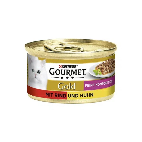 کنسرو گربه گورمت باطعم مرغ و گوشت در سس