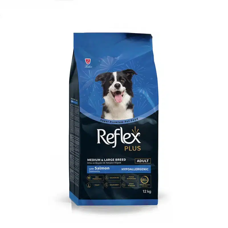 غذای سگ نژاد بزرگ رفلکس سوپرپرمیوم با طعم سالمون Reflex Superpremium Large Breed Salmon وزن 12 کیلوگرم