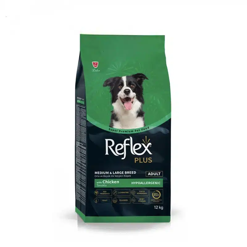 غذای سگ نژاد بزرگ رفلکس سوپرپرمیوم با طعم مرغ Reflex Superpremium Large Breed Chicken وزن 12 کیلوگرم