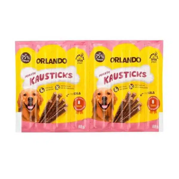 تشویقی مدادی سگ اورلاندو با طعم گوشت گوساله بسته ۸ عددی وزن 8 کیلوگرم