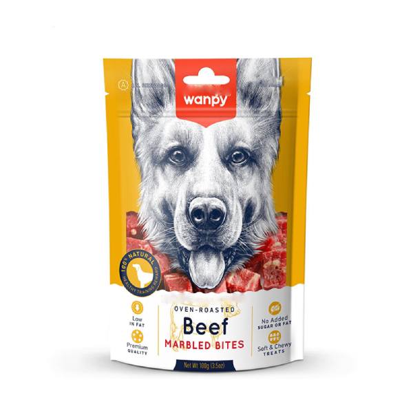 تشویقی تکه ای سگ ونپی طعم گوشت گاو کبابی ۱۰۰ گرم