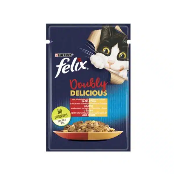 سوپ (پوچ) گربه فلیکس با طعم میکس مرغ و گوشت گاو ۸۵گرم