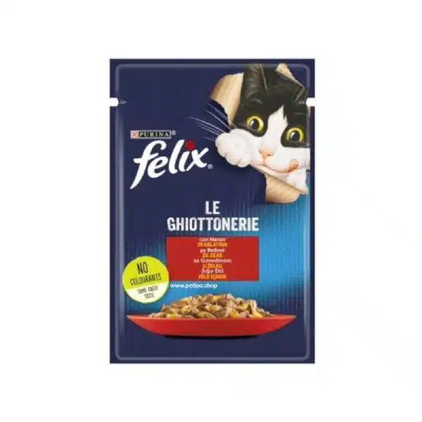 سوپ (پوچ) گربه فلیکس با طعم گوشت گاو ۸۵گرم