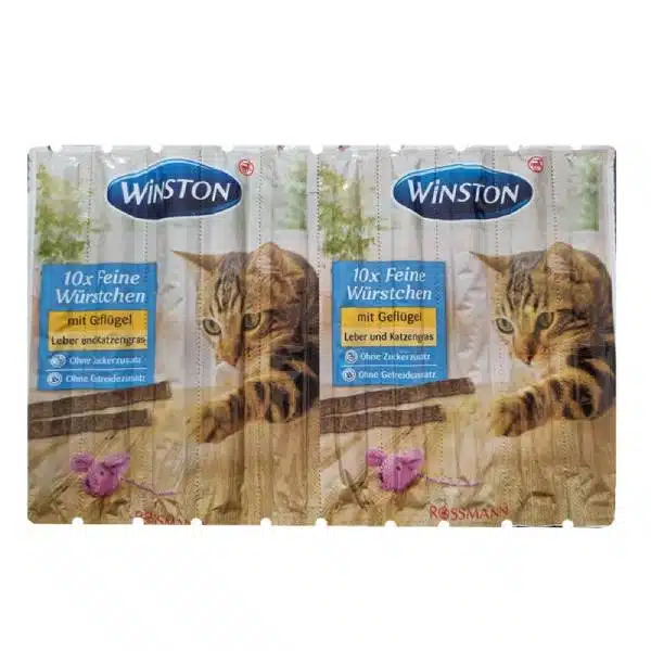 تشویقی مدادی گربه وینستون طعم جگر مرغ و علف