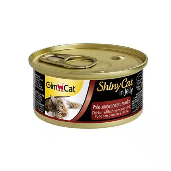 کنسرو گربه جیم کت طعم مرغ و میگو و همراه با مالت ۷۰ گرم