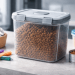 نگهداری غذای خشک گربه و سگ در ظرف دربسته در محیط خنک و خشک برای جلوگیری از فساد غذایی